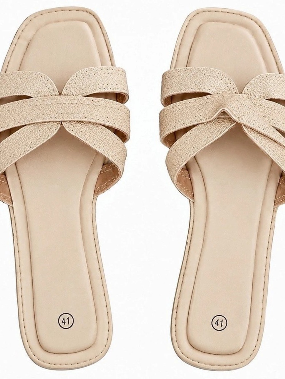 Strappy Slide Sandals in Beige EU 41 Like New